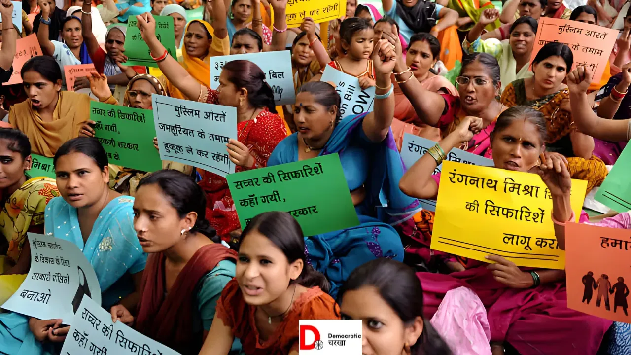 धरने पर बैठी महिलाय 