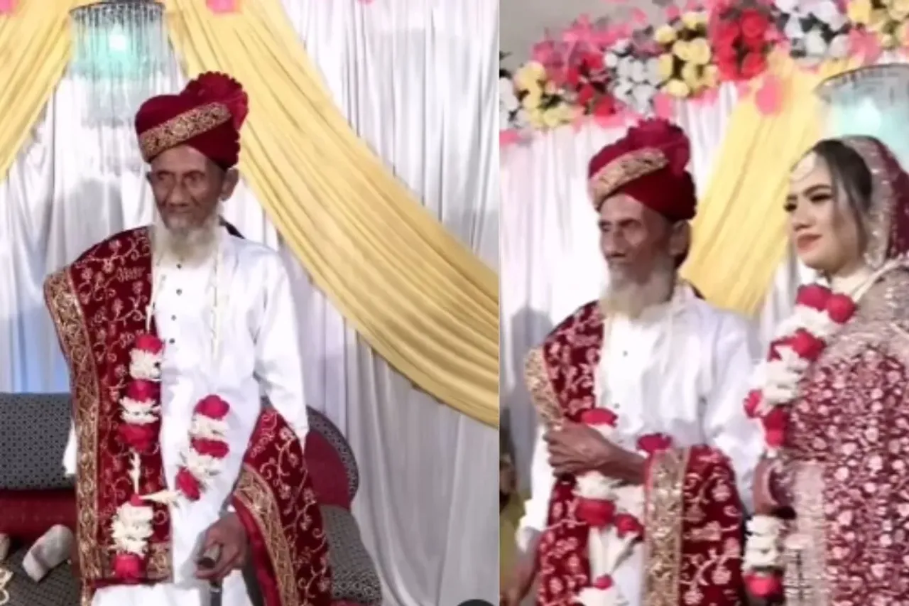 Old man getting married