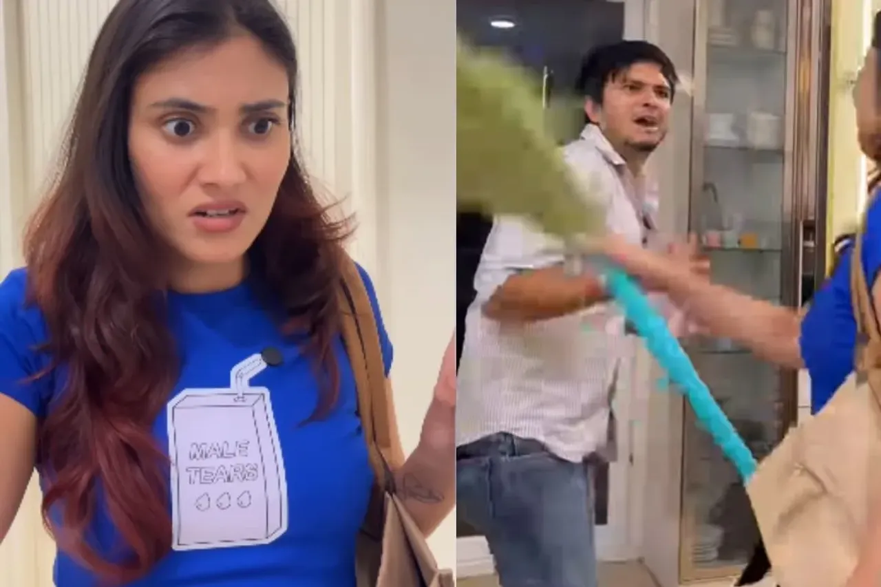 Viral Video: Wife Returns Home to See Couple in Bed, Hits Them Hard With Jhadu, Then Husband Walks In to Reveal THIS