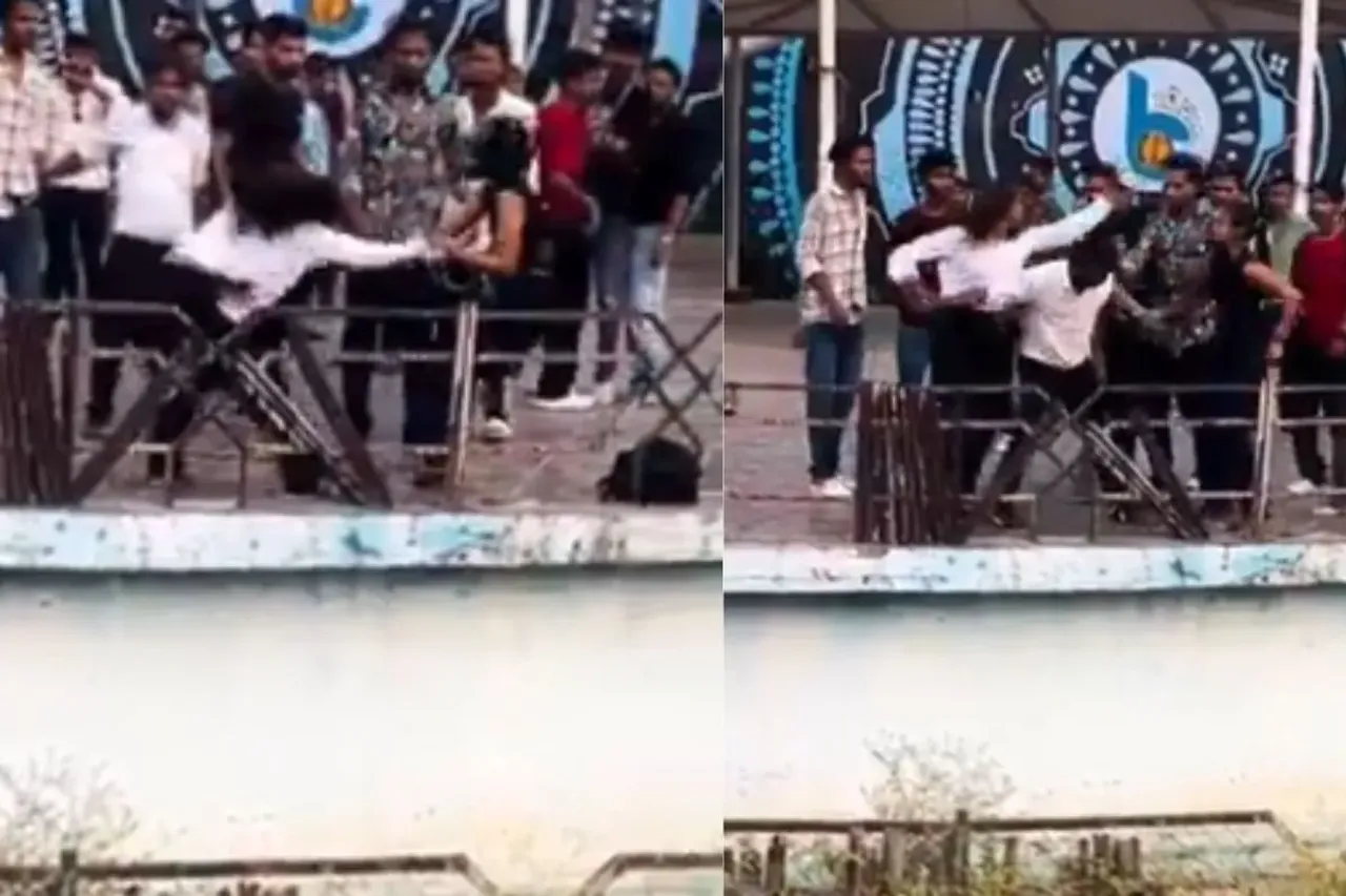Girl fighting with another girl