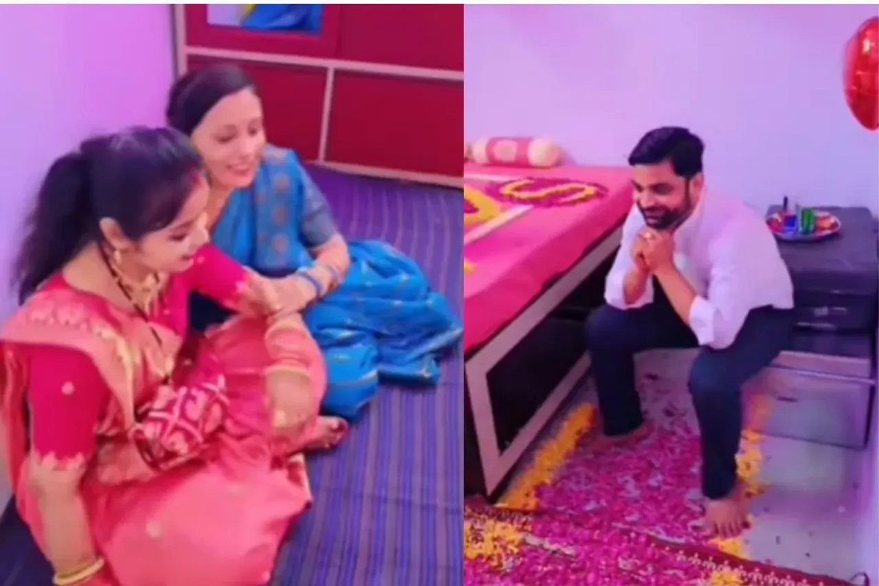 Sister and Bhabhi sitting on a mat