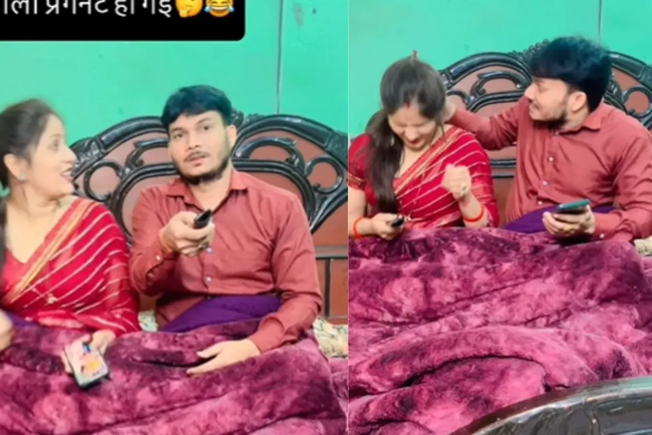Desi wife asking husband to congratulate saali
