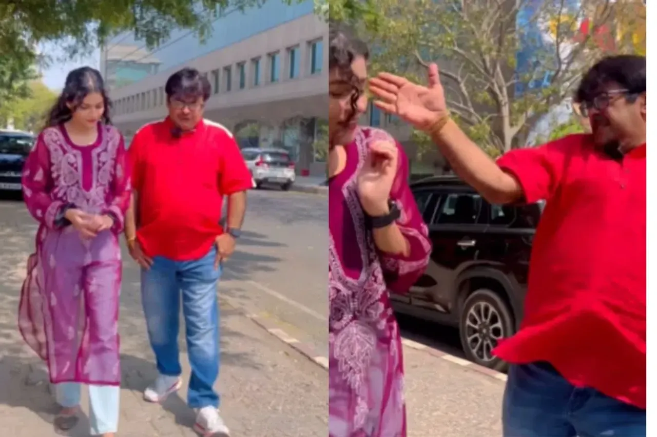 Father using a unique method for daughter