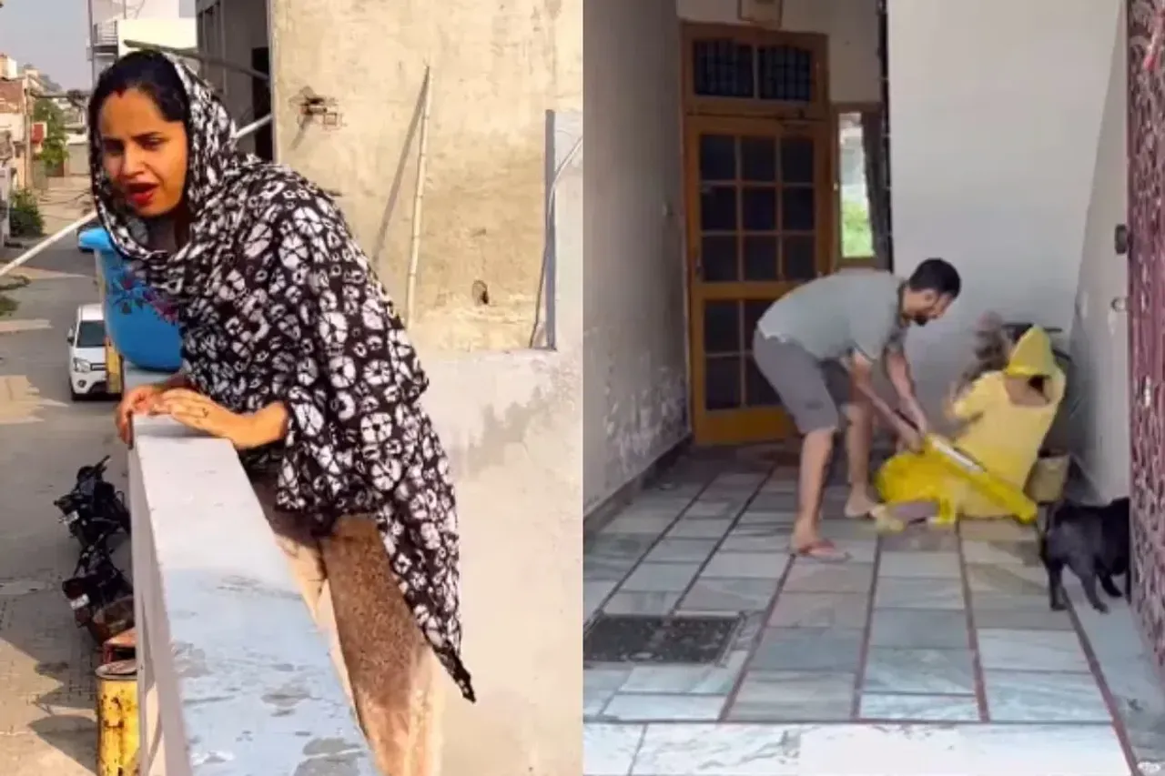 A woman seeing the beating of her neighbour