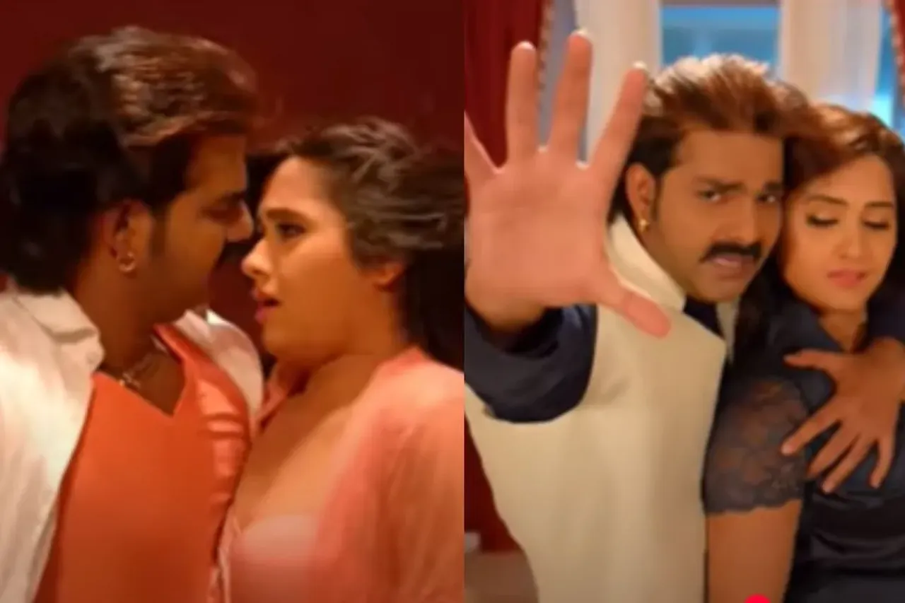 Pawan Singh and Kajal Raghwani dancing