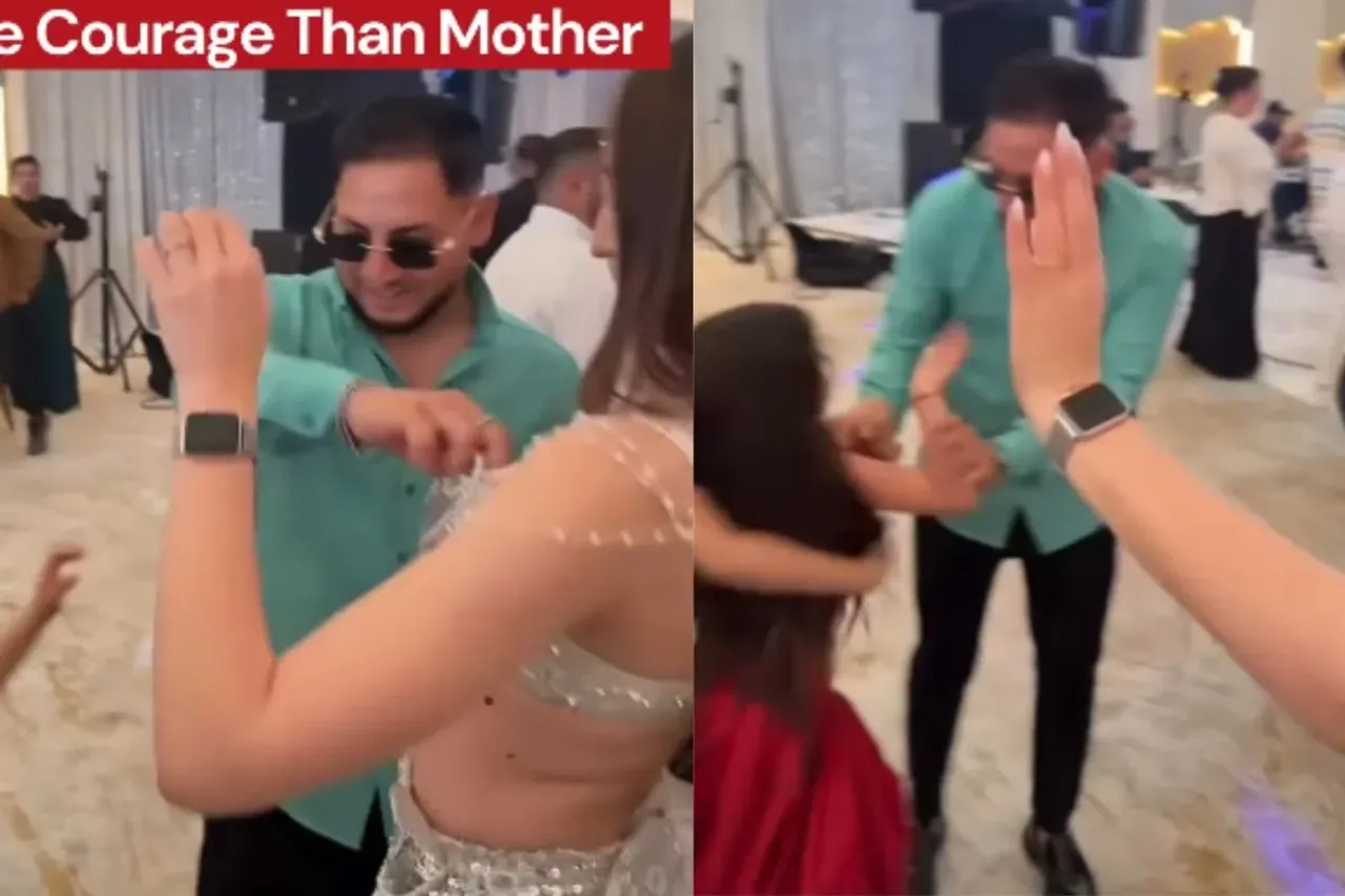 Father dancing with another woman