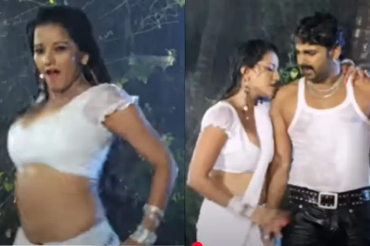 Saree clad Monalisa dancing with Pawan Kumar Singh