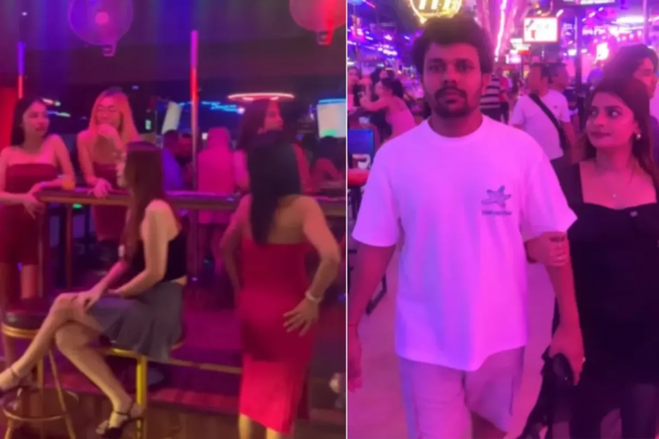 Husband visiting Thailand with wife