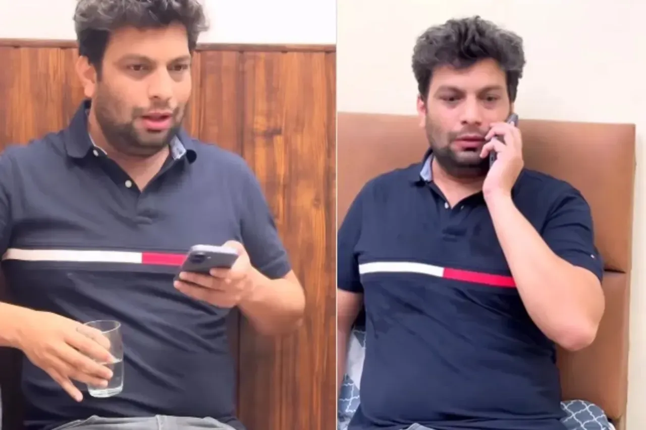 Husband devising a trick to talk to his Padosan