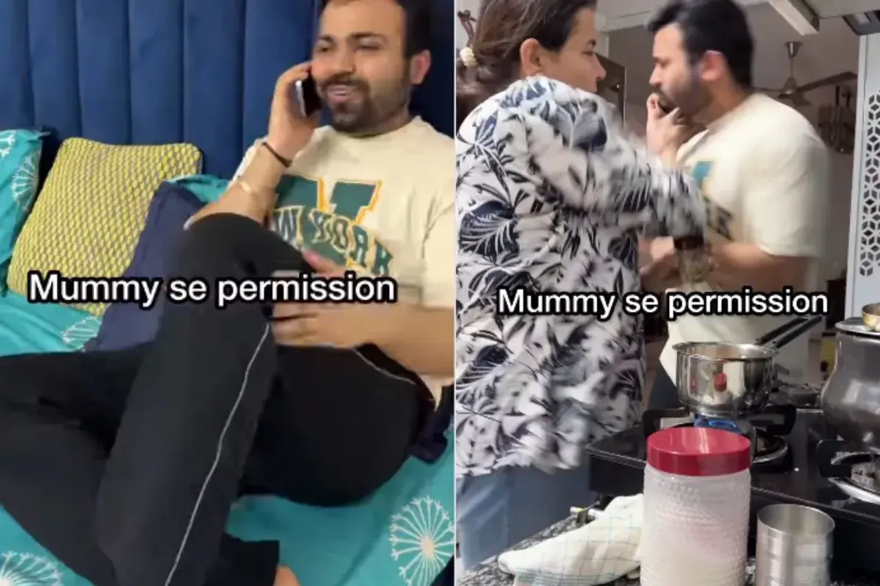 Son informing mother for going to Goa