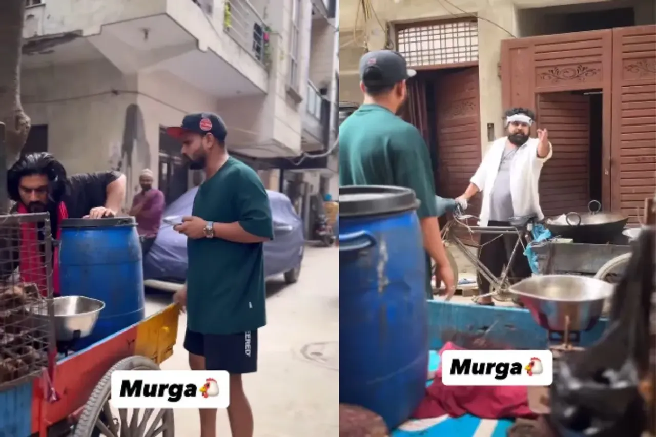 Halwa Paratha seller coaxing customer
