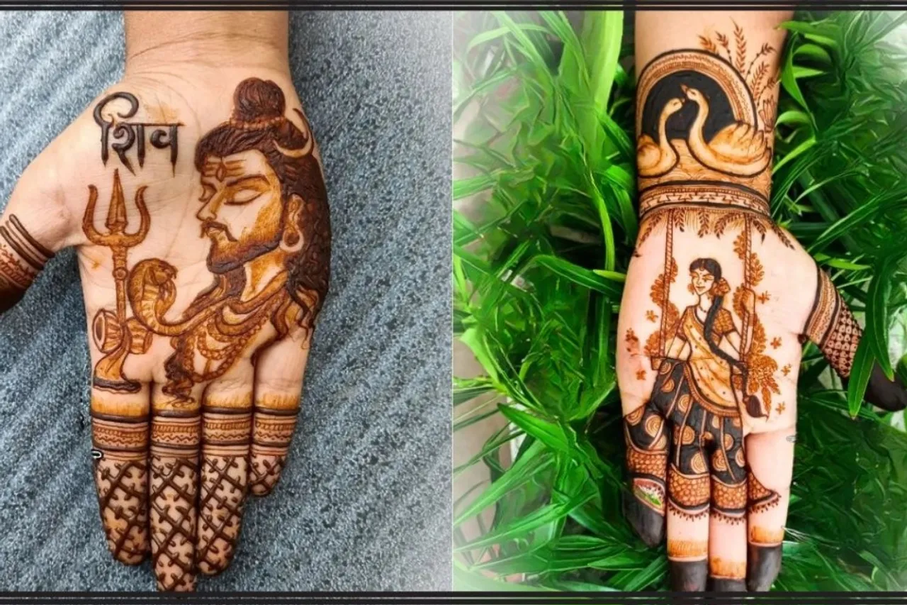 Hariyali Teej Mehndi Design
