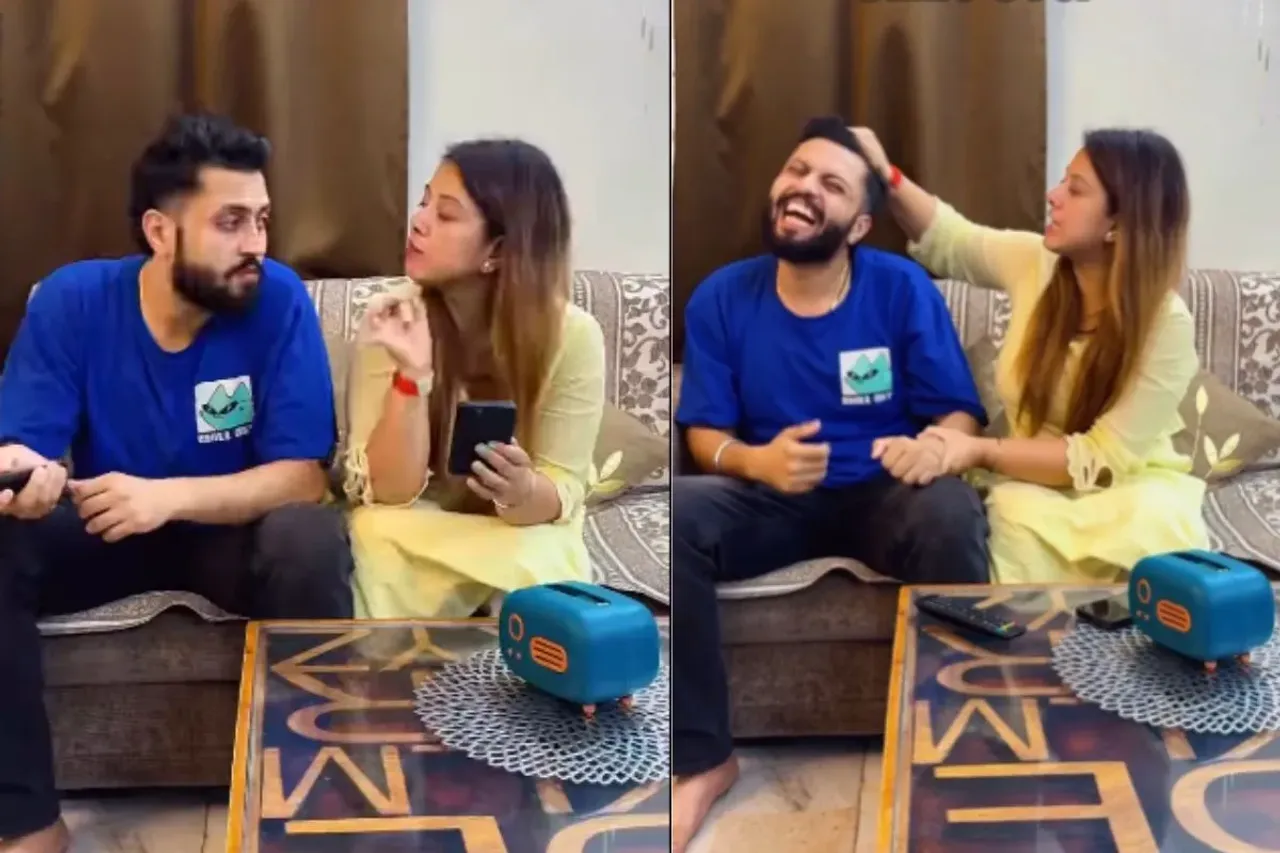Wife hitting questions to husband related to girls