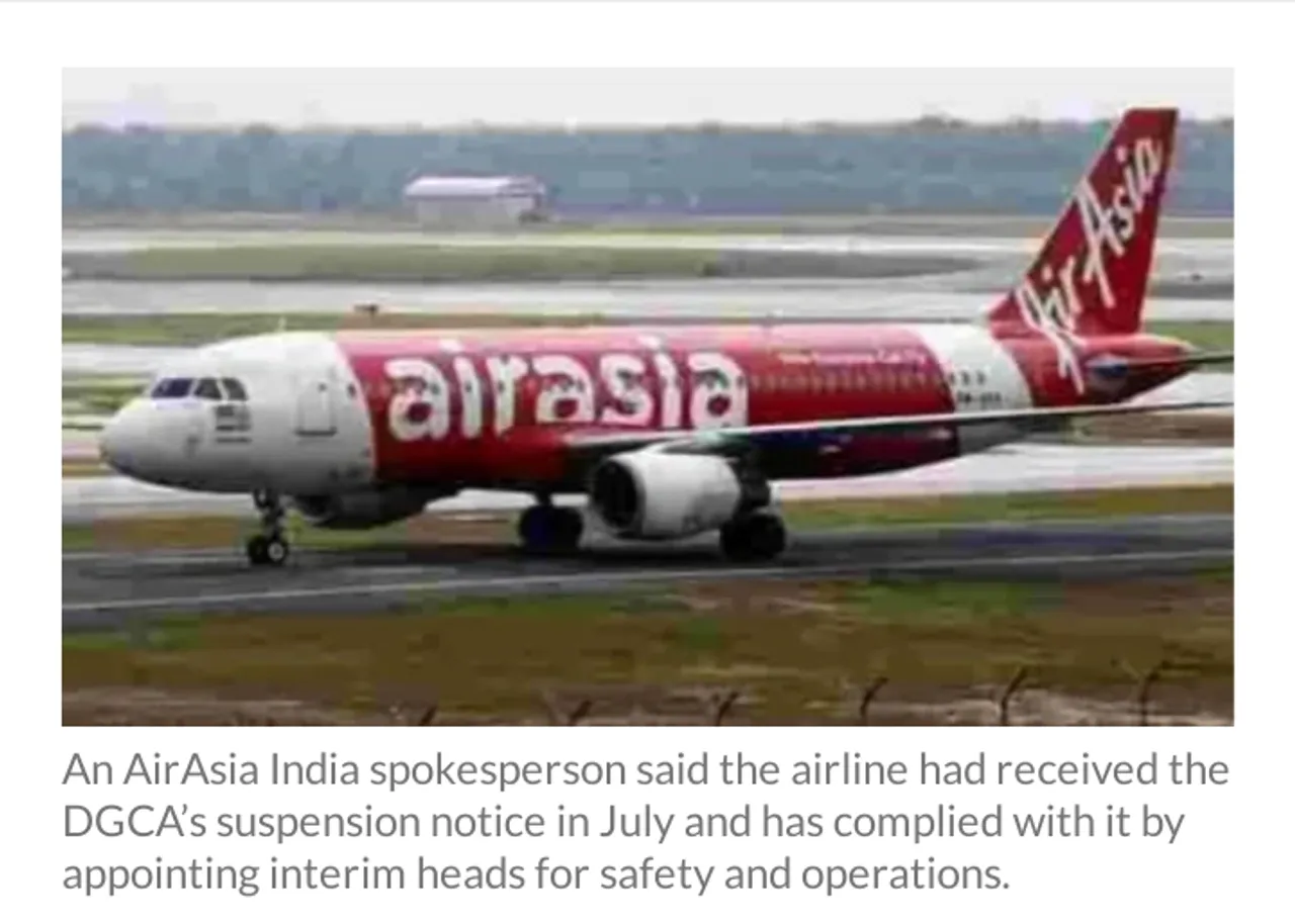 DGCA suspends two AirAsia executives over safety violations