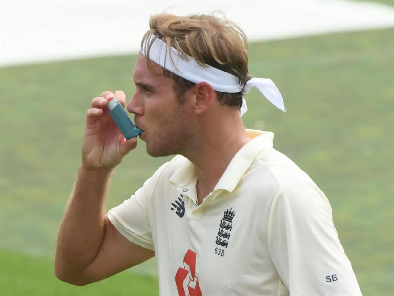 Broad was seen using an inhaler in the first Test match against Pakistan