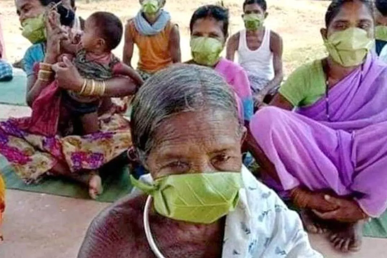 Tribals in Andhra and Telangana make masks from leaves to contain covid spread