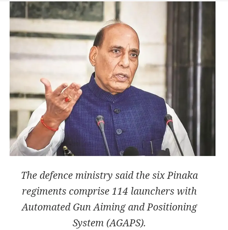 Defence Minister Rajnath Singh signs Rs 2,580-crore deal to procure Pinaka rocket launchers