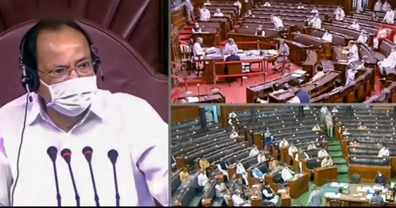 Eight opposition members suspended from Rajya Sabha