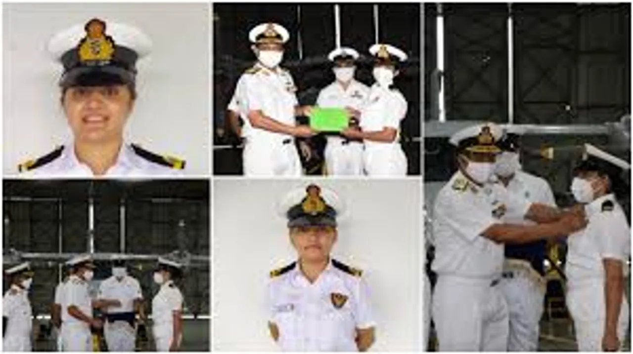 Two Navy women officers