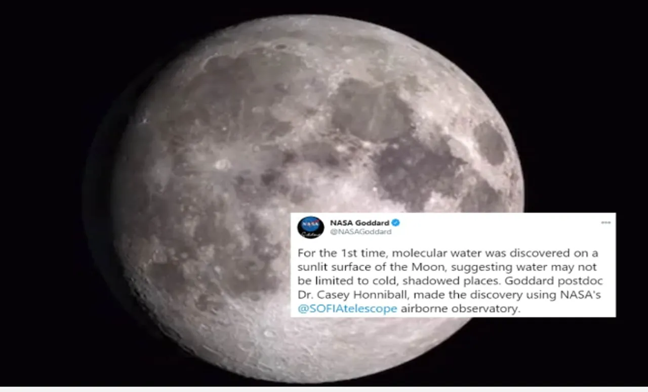 NASA's SOFIA Discovers Water On Sunlit Surface Of Moon