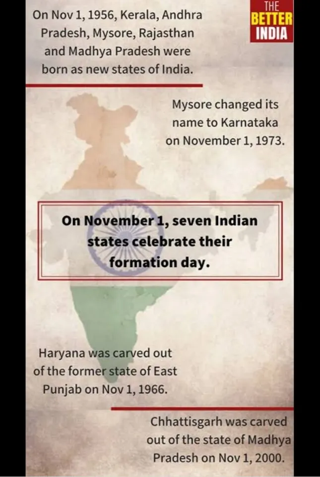 1 November formation day of seven major states