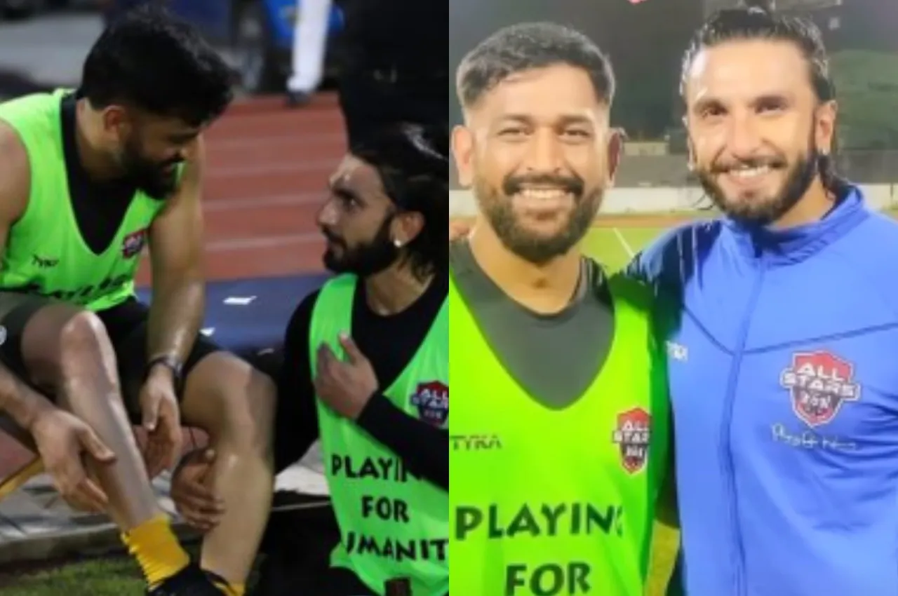 MS Dhoni and Ranveer Singh's bromance during freindly match goes viral, see pics