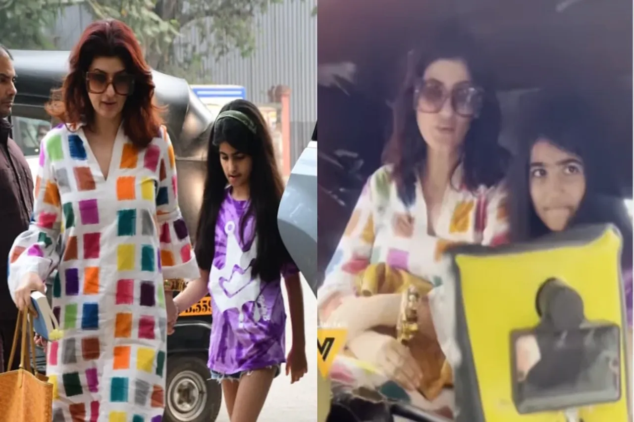Twinkle Khanna takes auto ride with daughter