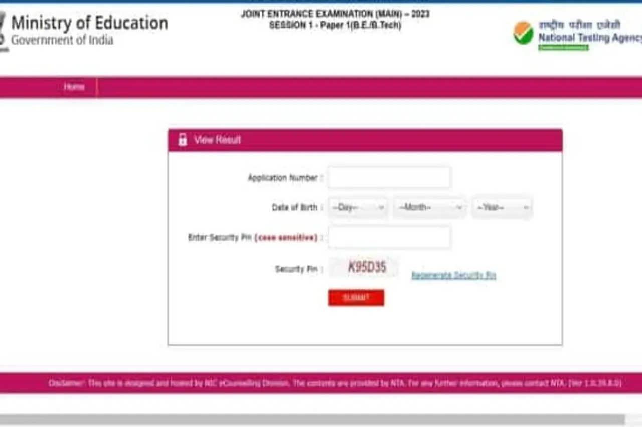 JEE Mains Session 1 Result 2023
