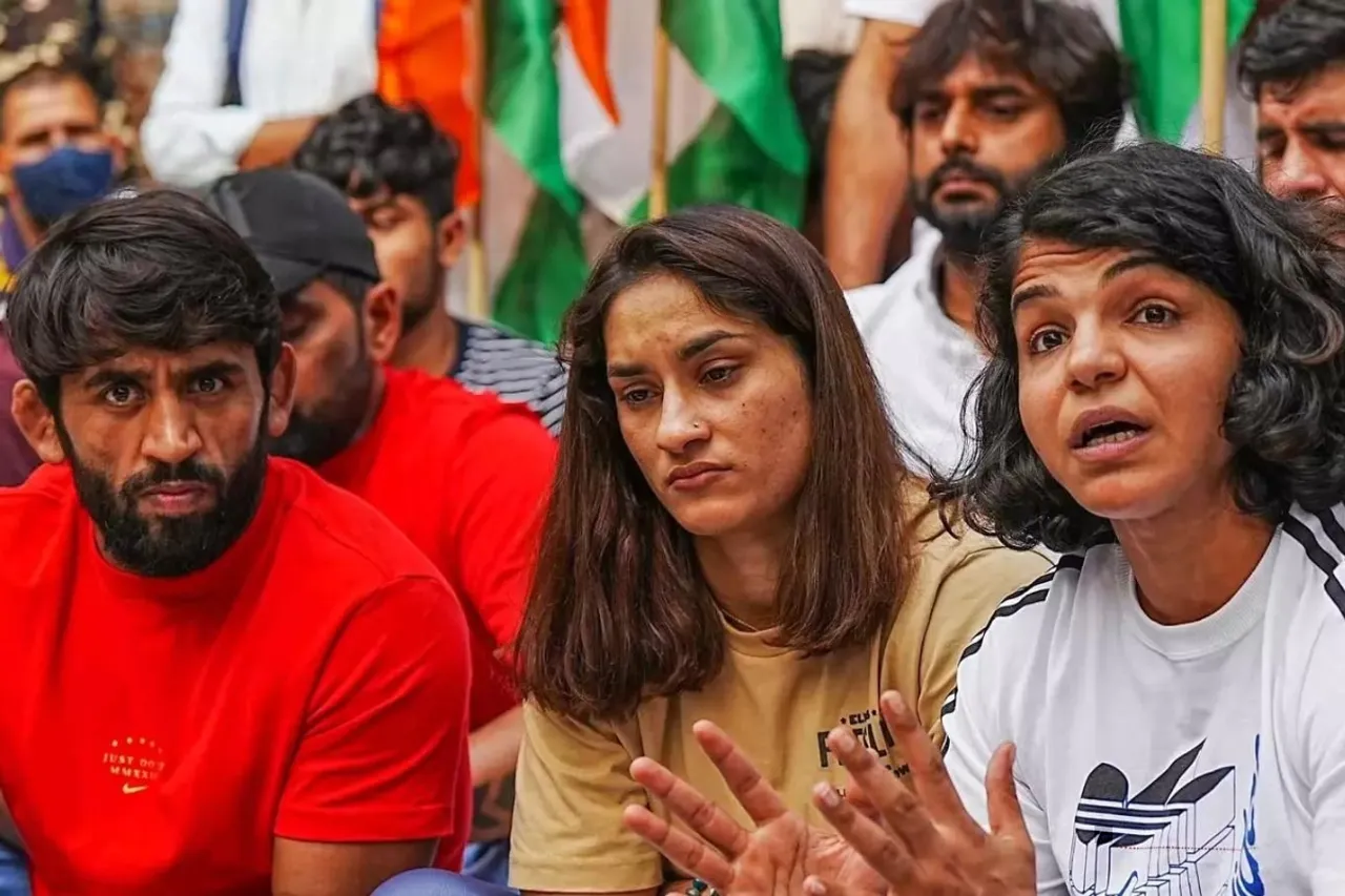 Wrestlers protest