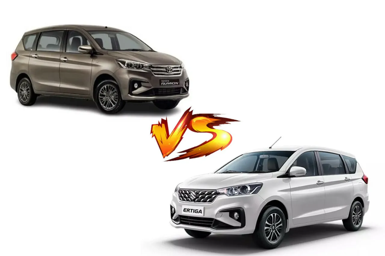 Toyota Rumion vs Maruti Suzuki Ertiga