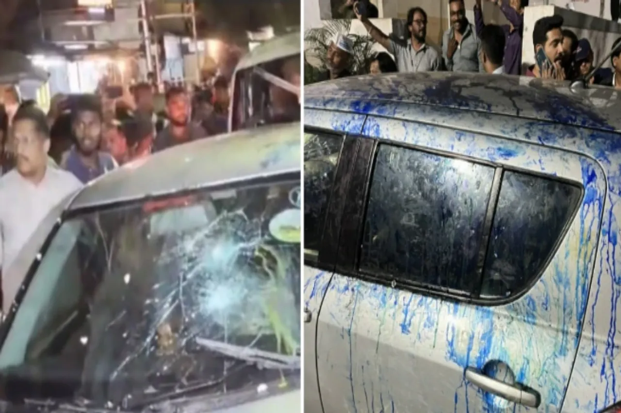 Viral Video: Dissent Intolerable! BJP Supporters Attack Journalist Nikhil Wagle's Car Over Controversial Comments on PM Modi and Advani