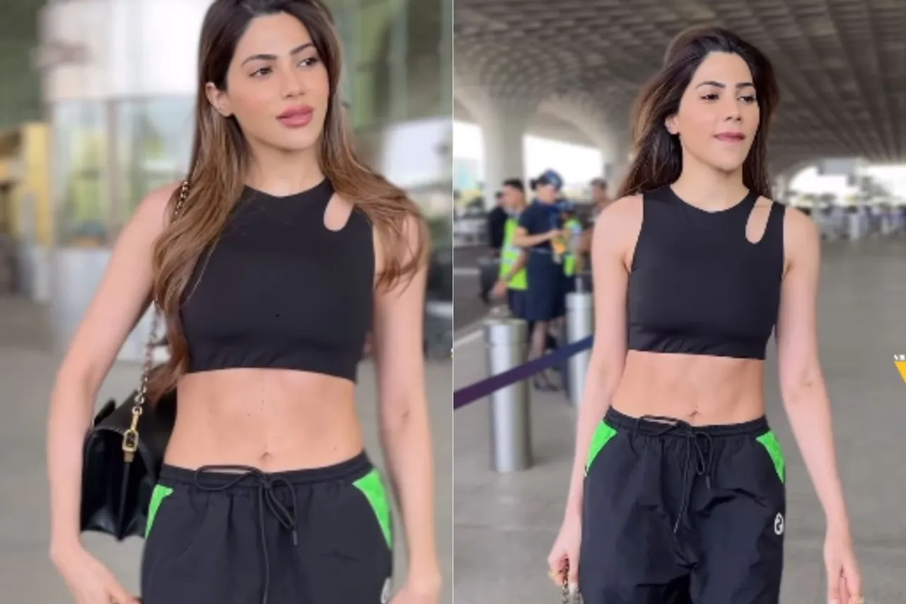 Nikki Tamboli Ignites Internet with Sizzling Look in Black Monokini