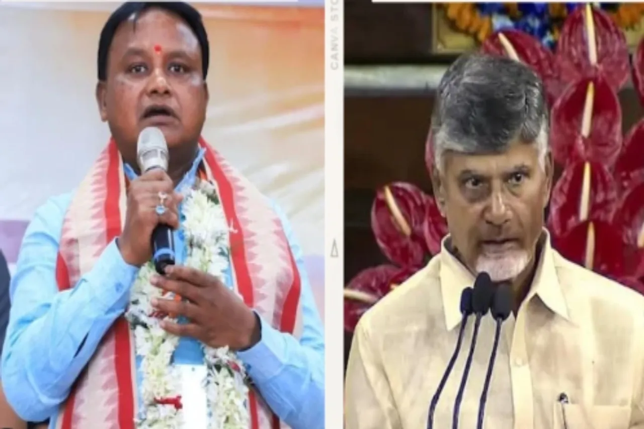Chandrababu Naidu and Mohan Charan Majhi