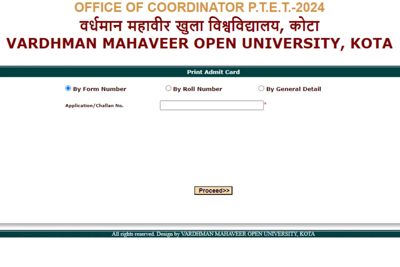 Rajasthan PTET 2024 Admit Card
