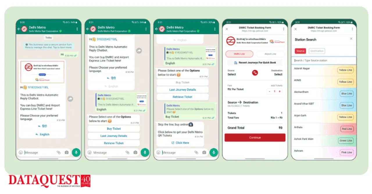 metro WhatsApp ticket
