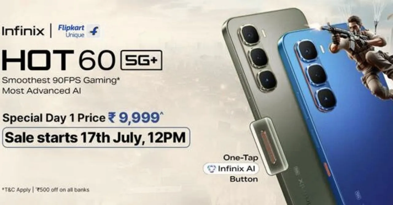 Infinix HOT 60 5G+ launches at ₹9,999 on Flipkart