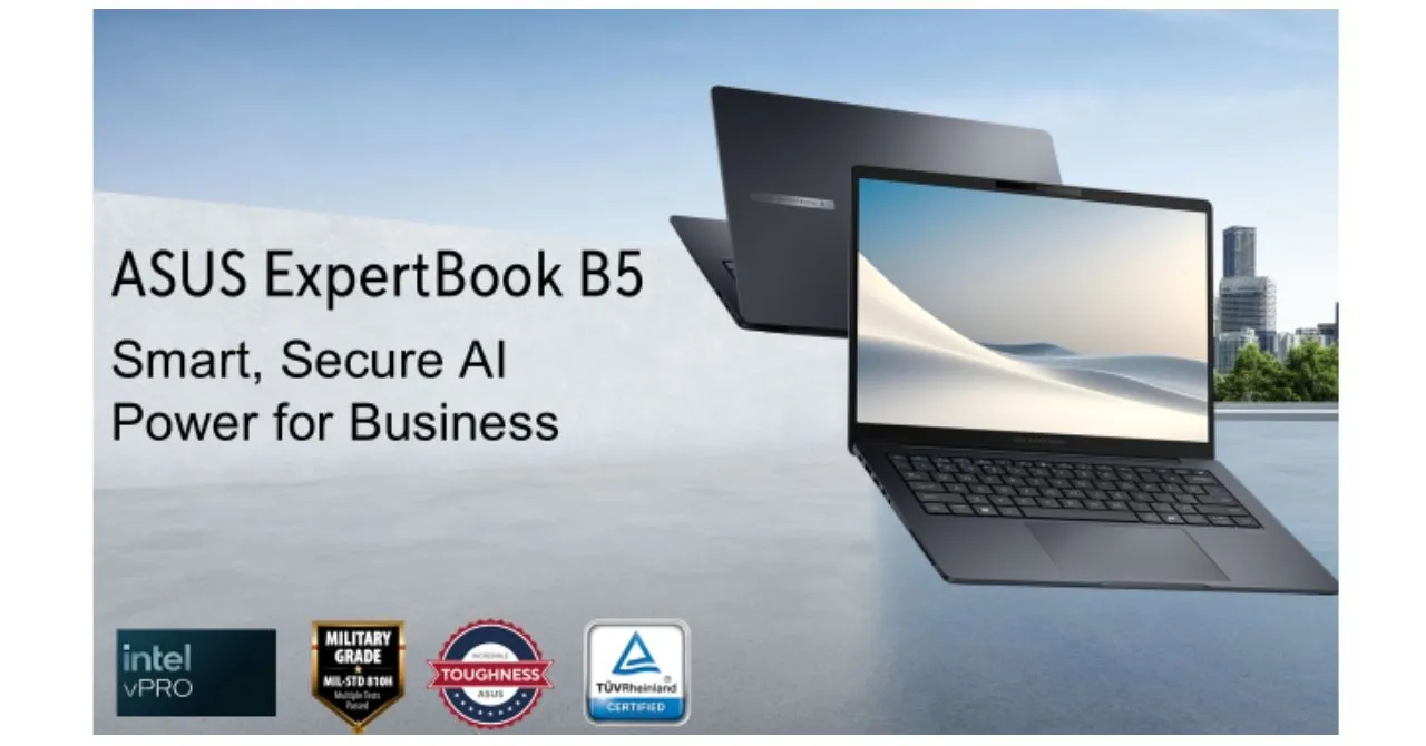 ASUS Launches AI-Powered ExpertBook B Series in India for Worry-Free Business Computing