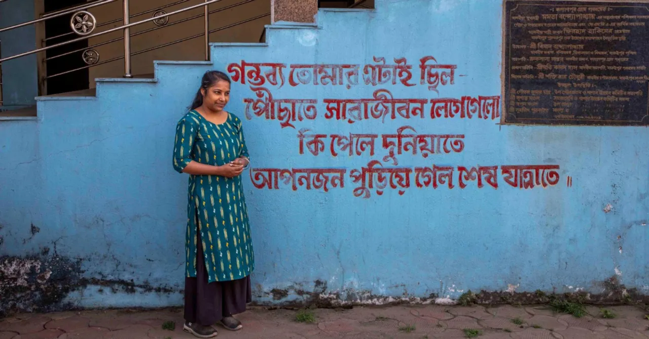 Woman crematorium worker in West Bengal