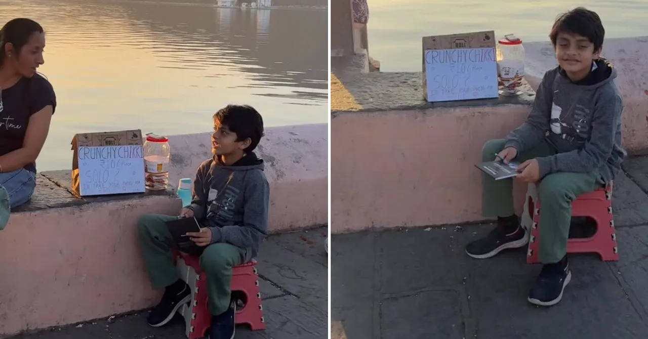 Young boy sells chikkis