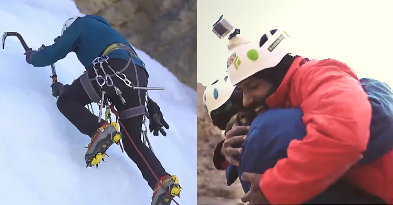 VIDEO: Two Men Attempt the Impossible, Create History as India's First Frozen Waterfall Climbers