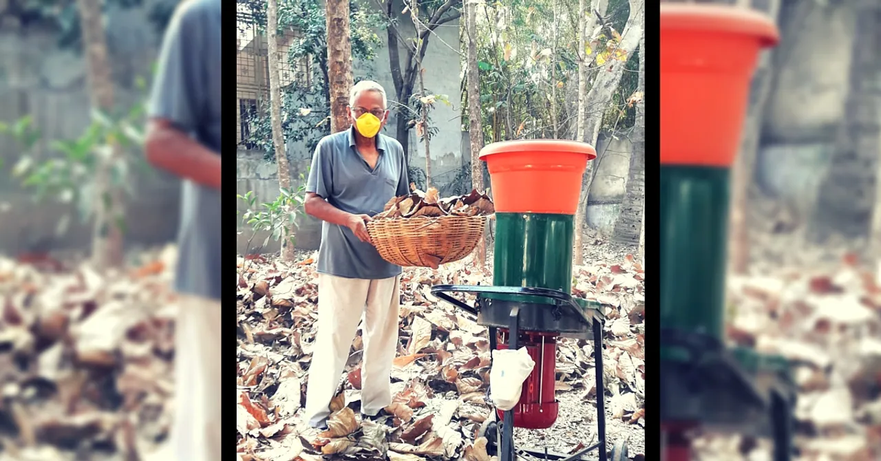 This 74-Year-Old Designed His Own Leaf Shredder to Use Organic Waste from His Garden as Compost