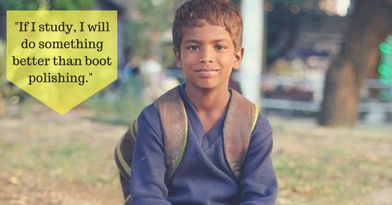 This Young Boy Shines Shoes in the Evening, so He Can Go to School in the Morning