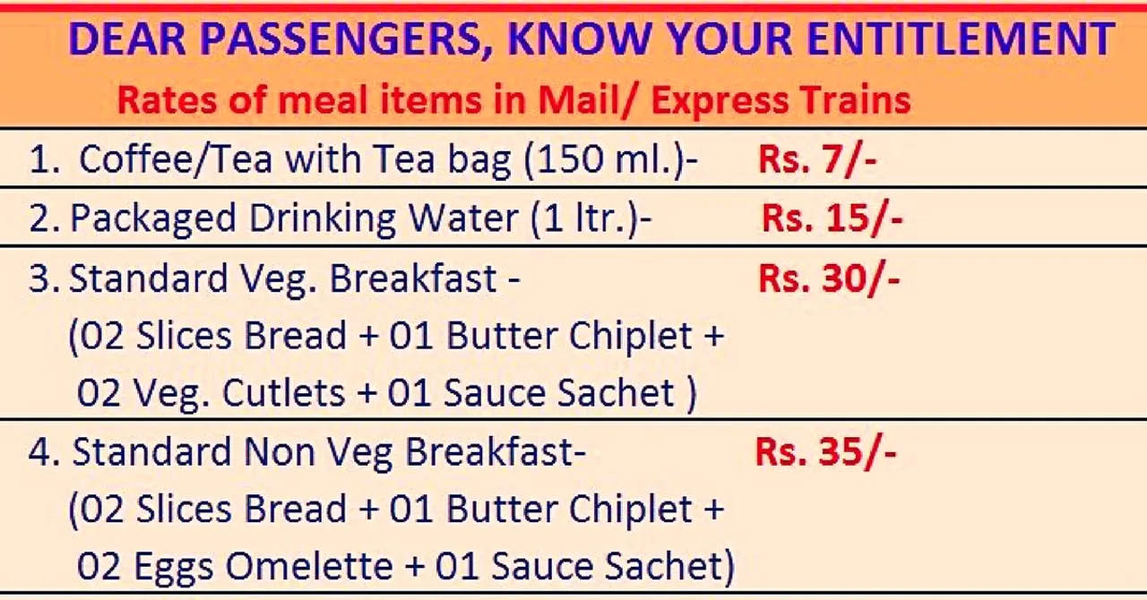 Tea at ₹7, Lunch at ₹50 - Indian Railways Tweets Menu So Customers Don't Get Overcharged