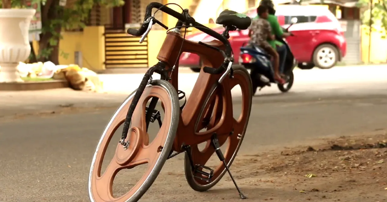 This Coimbatore Man's Stunning Wooden Cycle Is Viral for All the Right Reasons!