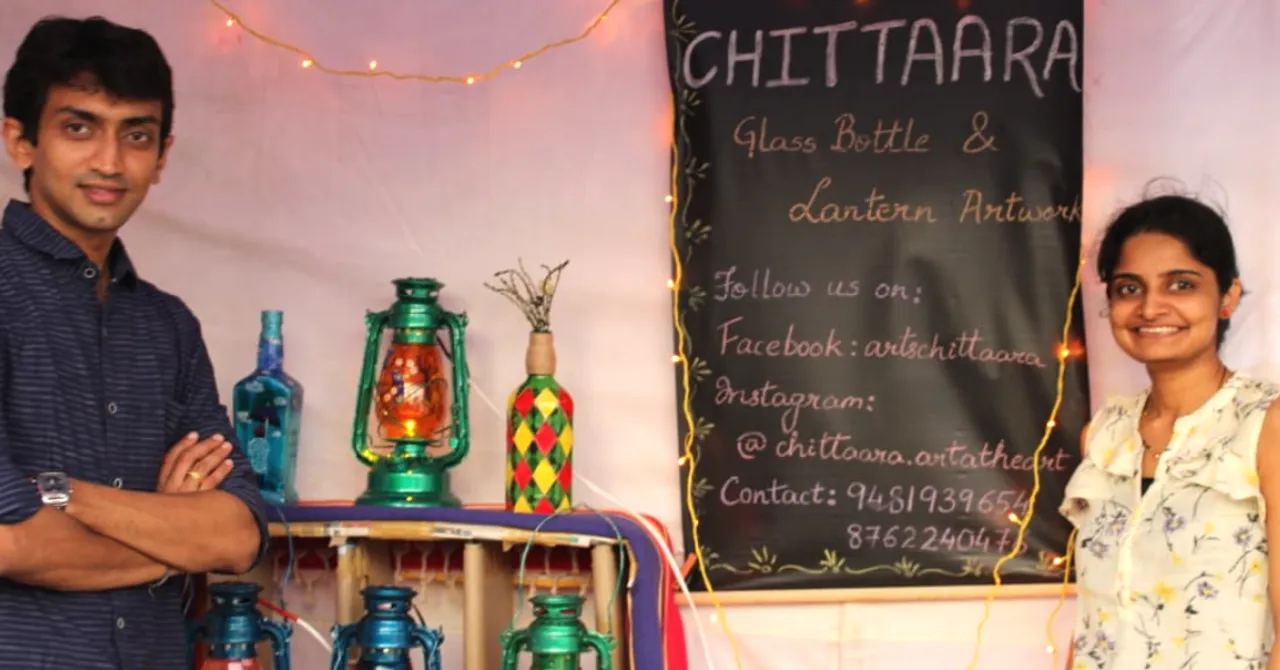 Chennai Couple Collects Discarded Bottles, Upcycles Them Into Gorgeous Art