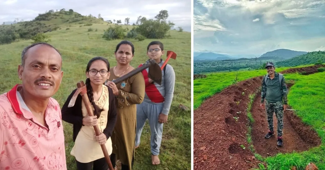 Ex-Army Man's Family Dug 70 Trenches, Planted 450+ Trees & Revived 8 Lakh Litres of Water in Junnar