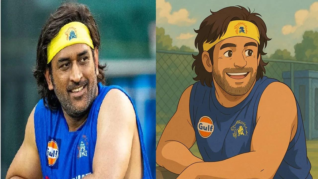MS Dhoni, Dhoni Ghibli AI Image, Dhoni Ghibli Image