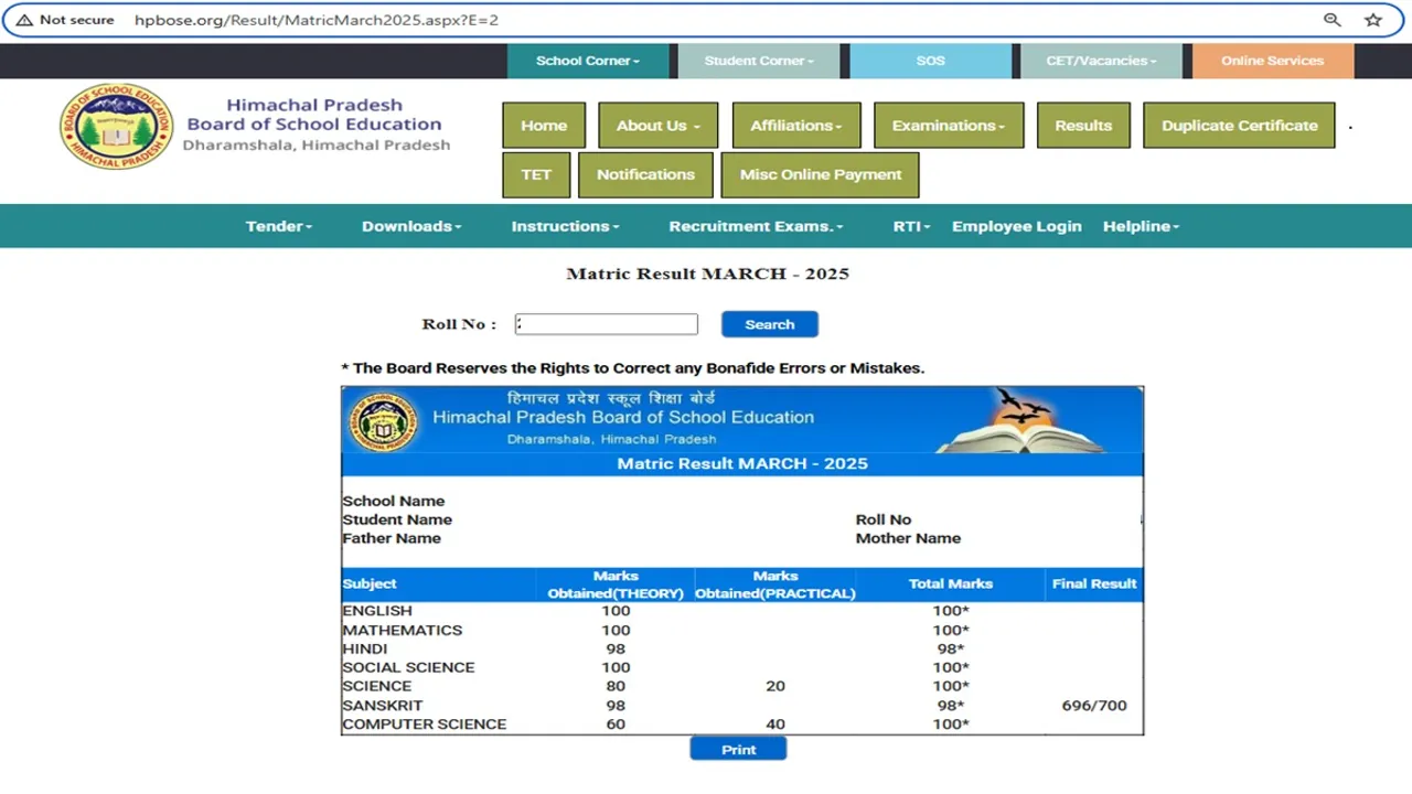 hpbose.org, Hpbose result 2025 kab aayega, hpbose 10th 12th result