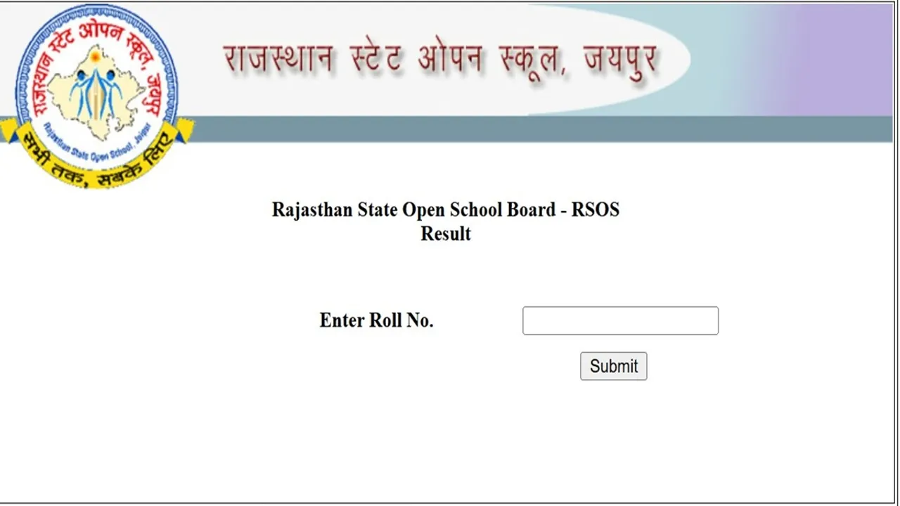 Rajasthan Open School Result RSOS Website