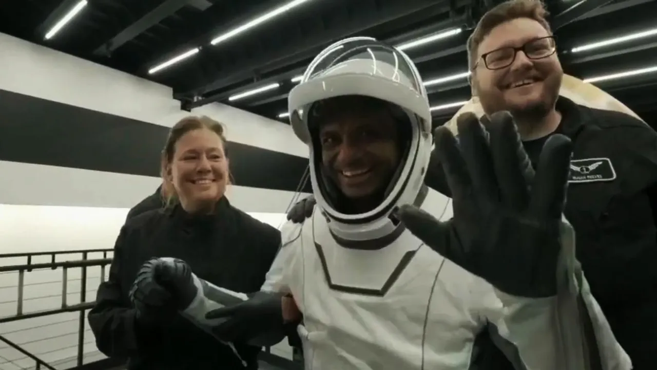 Shubhanshu Shukla with other astronauts aboard ISS 2